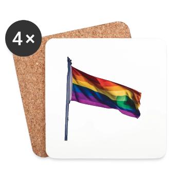 LGBTQ Flagge - Untersetzer (4er-Set) - Weiß - Vorne