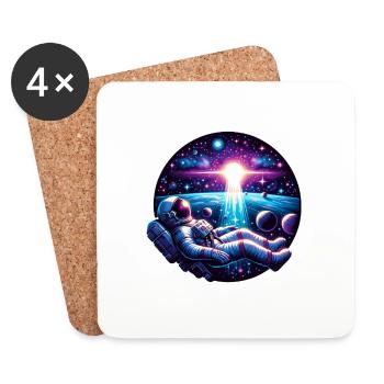 Astronaut on a spacewalk - Coasters (set of 4) - white - Front
