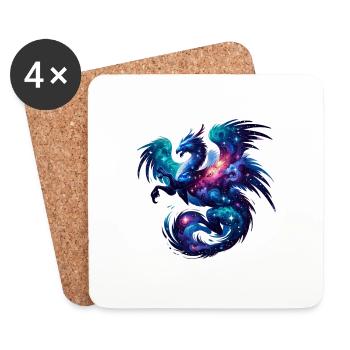 Astrologischer Drache Sternbild Horoskop - Untersetzer (4er-Set) - Weiß - Vorne