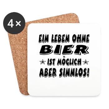 Bier - Untersetzer (4er-Set) - Weiß - Vorne