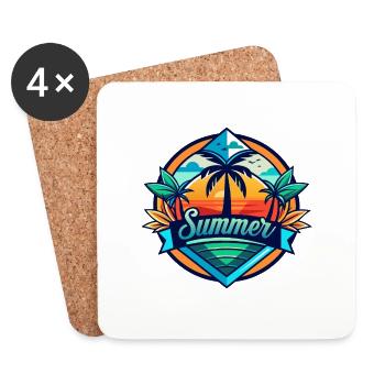 Summertime - Untersetzer (4er-Set) - Weiß - Vorne