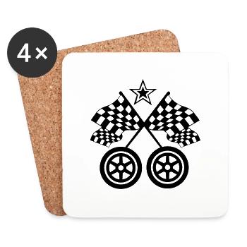 Voiture - Dessous de verre (lot de 4) - blanc - Devant