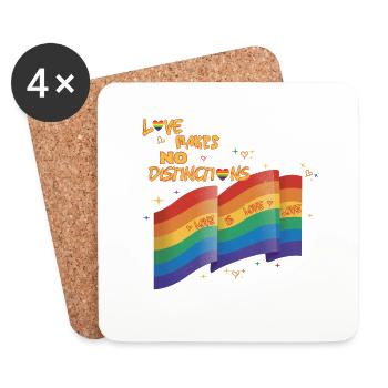 L’amour n’a pas de destins LGBTQIA+ Pride - Dessous de verre (lot de 4) - blanc - Devant
