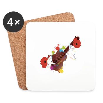 Peace and love - Dessous de verre (lot de 4) - blanc - Devant