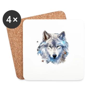 L’ du loup de Noël - Dessous de verre (lot de 4) - blanc - Devant
