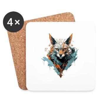Le renard murmure l’élégance - Dessous de verre (lot de 4) - blanc - Devant