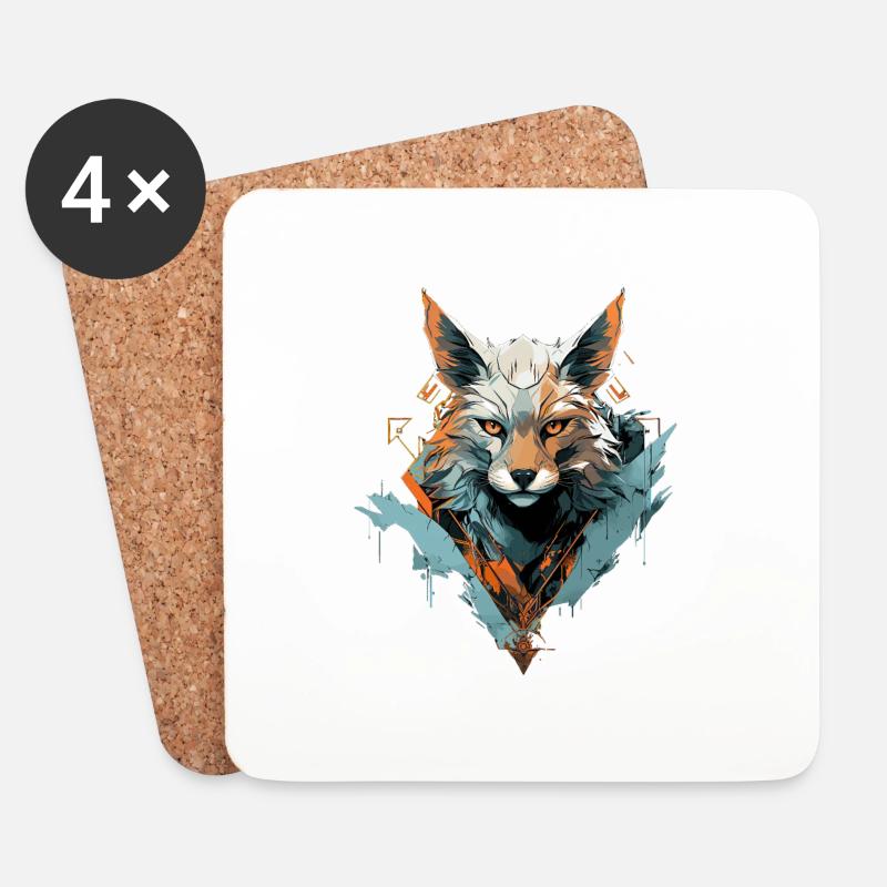 Fuchs flüstert Eleganz - Untersetzer (4er-Set) - Weiß