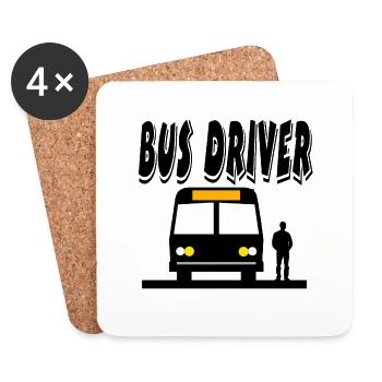 Bus - Untersetzer (4er-Set) - Weiß - Vorne