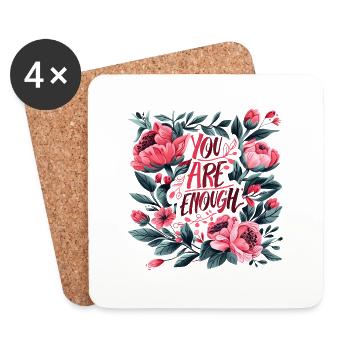 Tu es assez - Amour de soi - Dessous de verre (lot de 4) - blanc - Devant