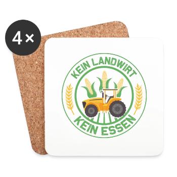 Kein Landwirt Kein Essen Bauer Bauernhof - Untersetzer (4er-Set) - Weiß - Vorne