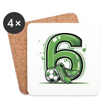 Football 6 years old - Coasters (set of 4) - white - Front