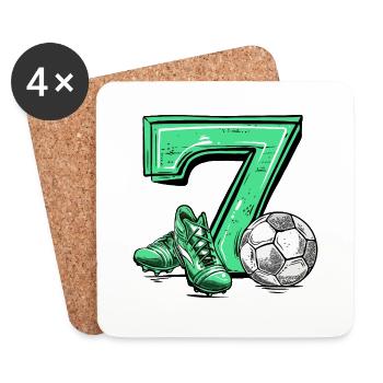 Football 7 years old - Coasters (set of 4) - white - Front