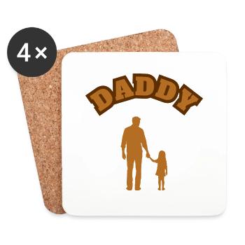Daddy Daughter Kid Brown - Untersetzer (4er-Set) - Weiß - Vorne