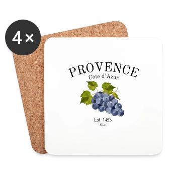 Provence - French Riviera - France - travel - Coasters (set of 4) - white - Front