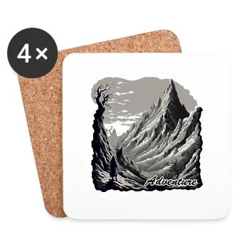 Aventure / Montagne / Pics / Randonnée / Tyrol - Dessous de verre (lot de 4) - blanc - Devant