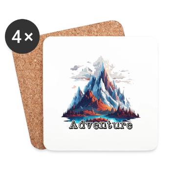 Aventure / Montagne / Pics / Randonnée / Tyrol - Dessous de verre (lot de 4) - blanc - Devant