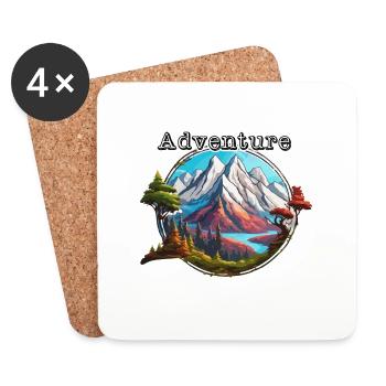 Aventure / Montagne / Pics / Randonnée / Tyrol - Dessous de verre (lot de 4) - blanc - Devant