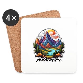 Aventure / Montagne / Pics / Randonnée / Tyrol - Dessous de verre (lot de 4) - blanc - Devant