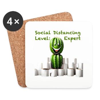 Social Distancing Level Expert - Coasters (set of 4) - white - Front