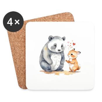 L’amour des animaux - Dessous de verre (lot de 4) - blanc - Devant