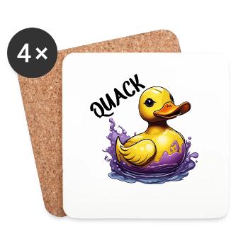 Rubber Duck / Rubber Duck / Water / Bathtub - Coasters (set of 4) - white - Front