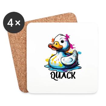 Rubber Duck / Rubber Duck / Water / Bathtub - Coasters (set of 4) - white - Front