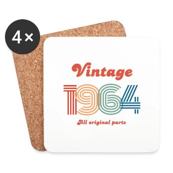 Vintage 1964 all original parts - Dessous de verre (lot de 4) - blanc - Devant