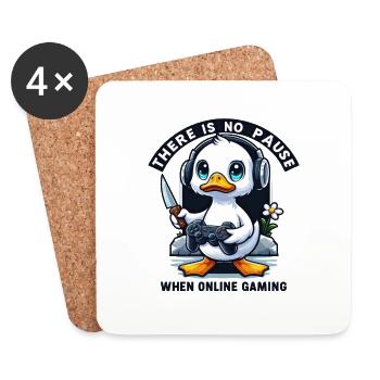 There Is No Pause When Online Gaming - Dessous de verre (lot de 4) - blanc - Devant