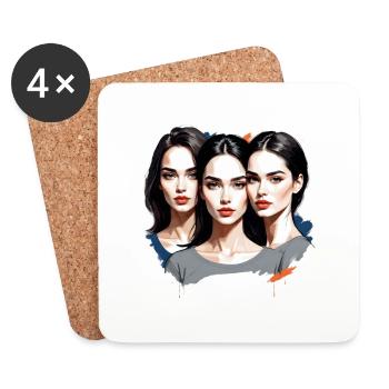 MADFOXX - Belles filles - Dessous de verre (lot de 4) - blanc - Devant