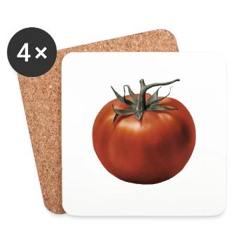 Rote Tomate - Untersetzer (4er-Set) - Weiß - Vorne