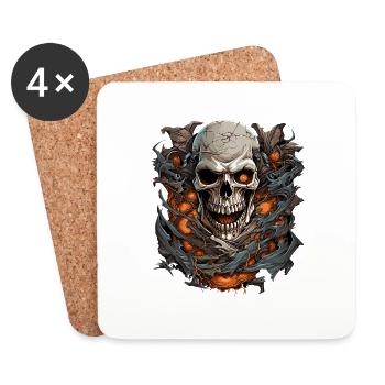 Bones And Bling: Wo Schädel Leuchten. - Untersetzer (4er-Set) - Weiß - Vorne