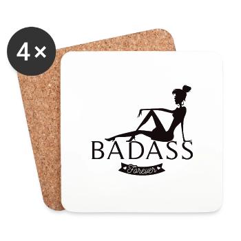 Badass forever - Dessous de verre (lot de 4) - blanc - Devant