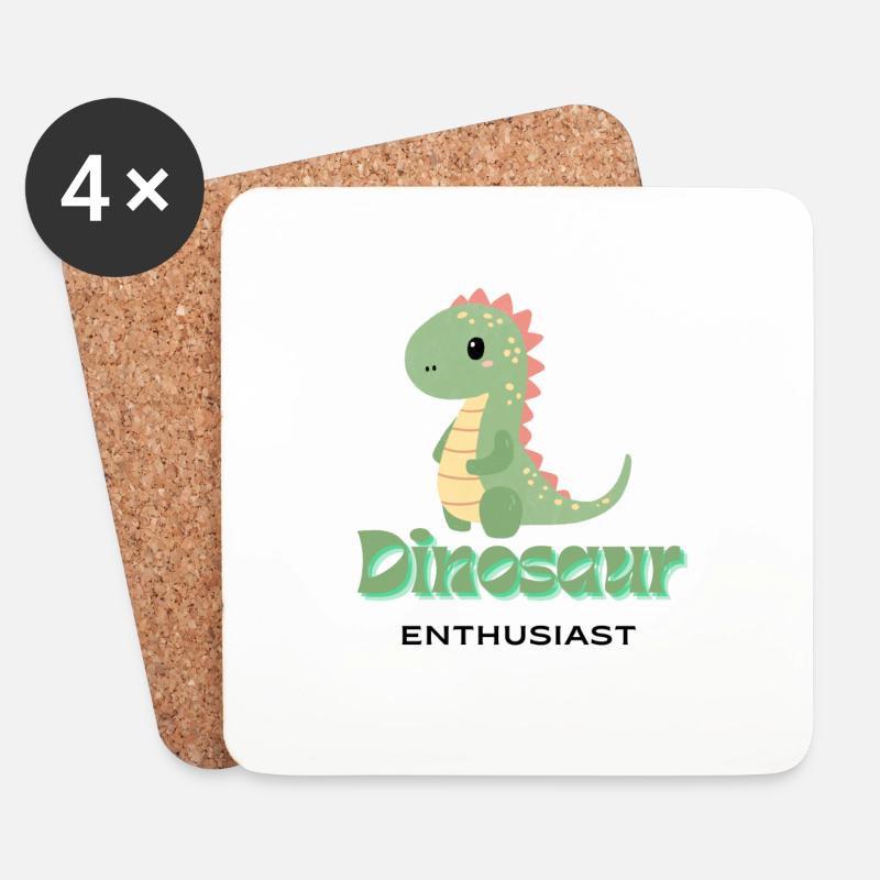 Dinosaur Enthusiast - Coasters (set of 4) - white