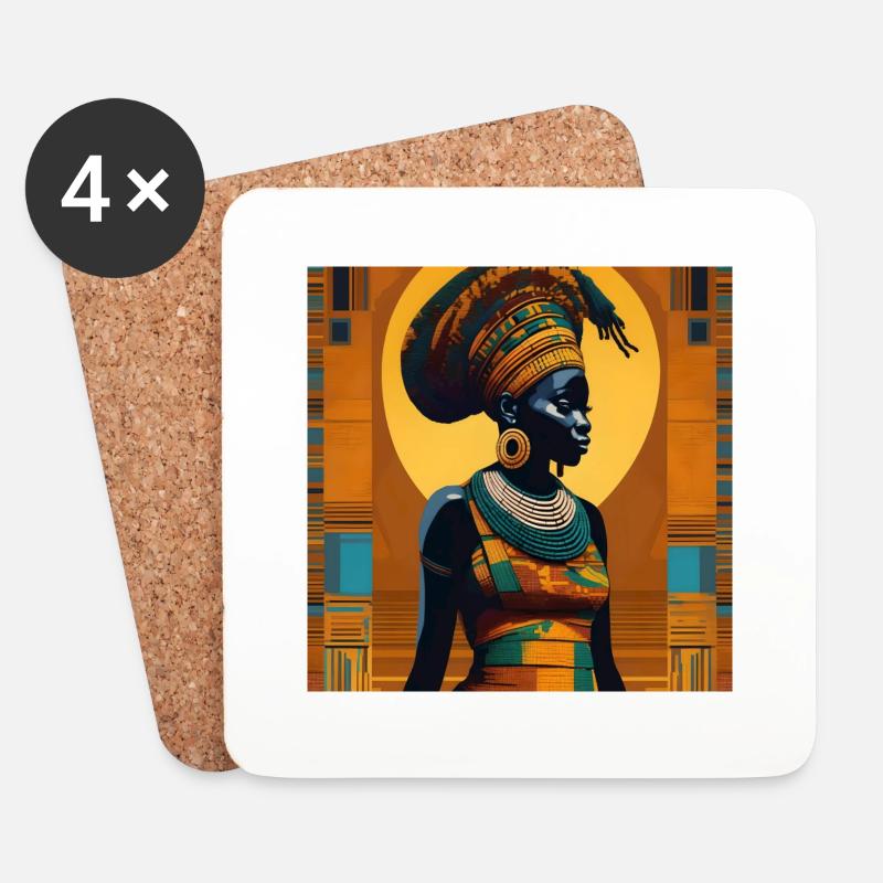 AFRIKA MAMA - Untersetzer (4er-Set) - Weiß