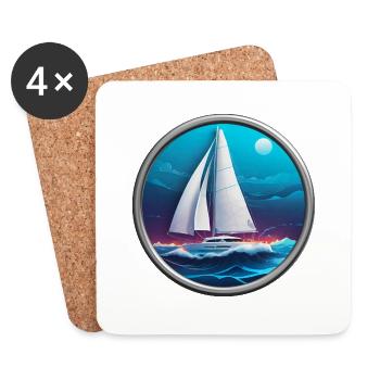 On the water - Coasters (set of 4) - white - Front