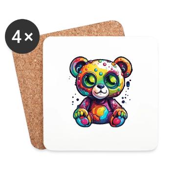 Teddy Bear / Cuddly Toy / Stuffed Animal / Gift Idea - Coasters (set of 4) - white - Front