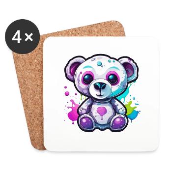 Teddy Bear / Cuddly Toy / Stuffed Animal / Gift Idea - Coasters (set of 4) - white - Front