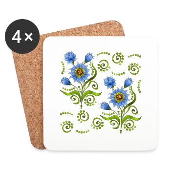 Blume - Untersetzer (4er-Set) - Weiß - Vorne