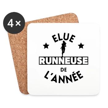 Élue runneuse de l année - Dessous de verre (lot de 4) - blanc - Devant