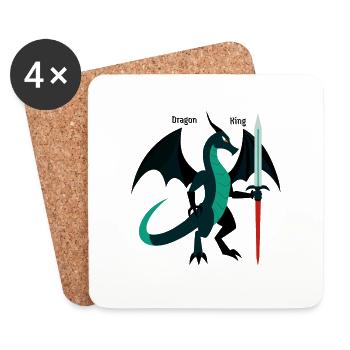 Drachenkönig - Untersetzer (4er-Set) - Weiß - Vorne
