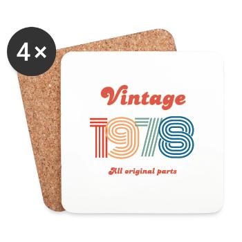 Jahrgang 1978, alle Originalteile - Untersetzer (4er-Set) - Weiß - Vorne