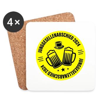 Bachelor Party 2024 Bachelor Party - Coasters (set of 4) - white - Front