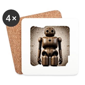 Robot - Coasters (set of 4) - white - Front