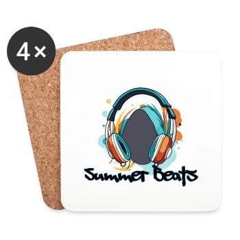 Kopfhörer / Audio / Musik / Klang / Studio / cool - Untersetzer (4er-Set) - Weiß - Vorne