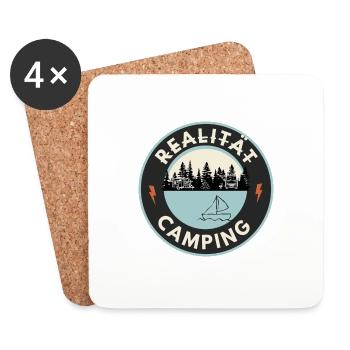 Realität Camping - Untersetzer (4er-Set) - Weiß - Vorne
