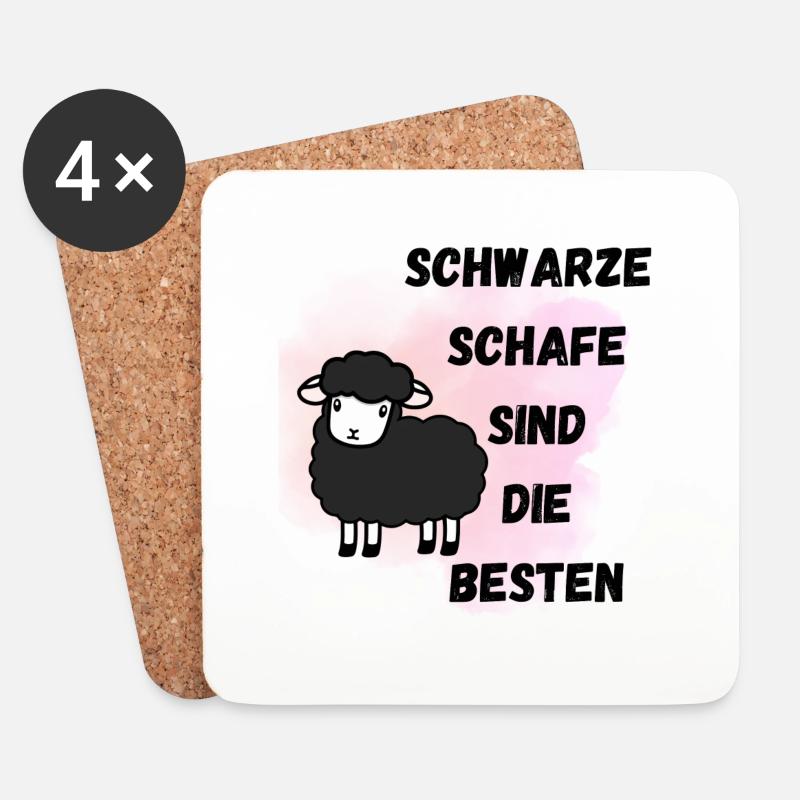 Schwarze Schafe sind die besten - Untersetzer (4er-Set) - Weiß