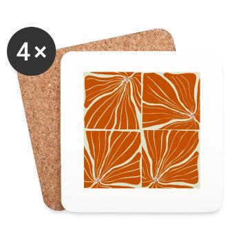 Motif de fleurs - Dessous de verre (lot de 4) - blanc - Devant
