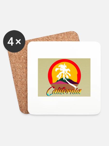 California Cutout Postcard - Untersetzer (4er-Set) - Weiß