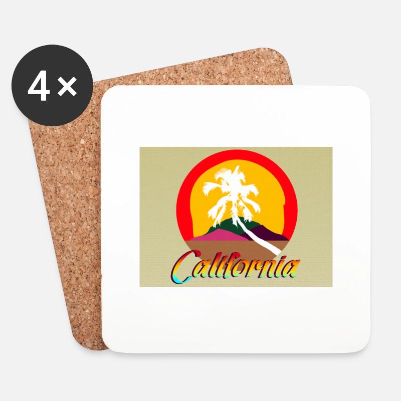 California Cutout Postcard - Untersetzer (4er-Set) - Weiß