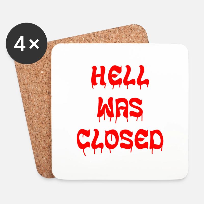 Hell Was Closed - Coasters (set of 4) - white